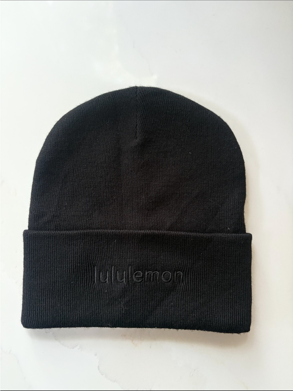 lululemon athletica Black Knit Fold-Over Beanie